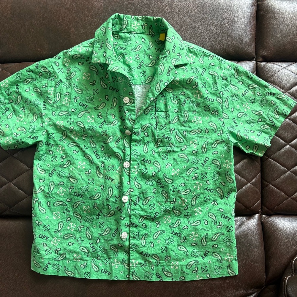 Off-White Green Button Down Shirt